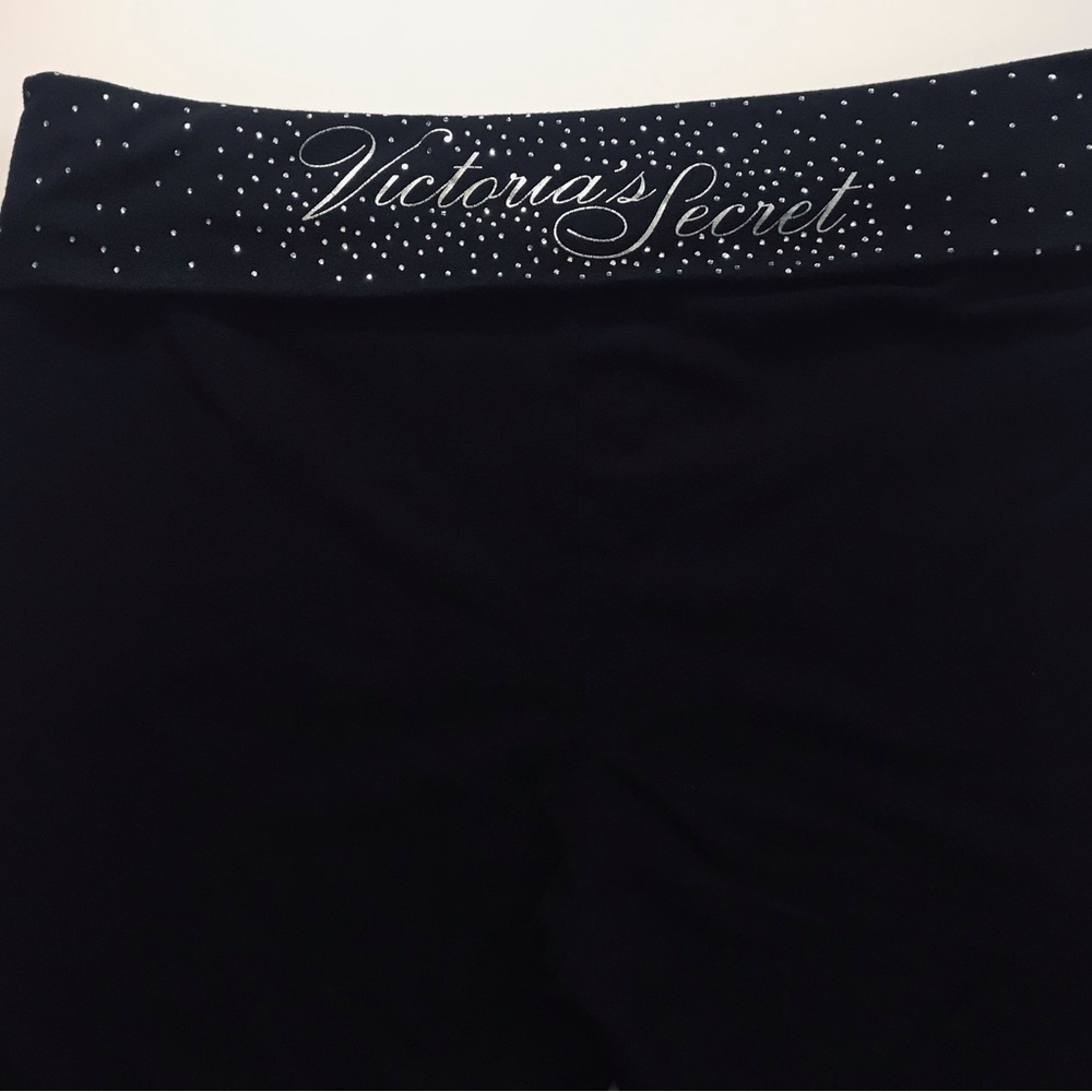 ❤️‍🔥SOLD❤️‍🔥VICTORIA’S SECRET BLING BLACK/SILVER RHINESTONE LEGGINGS-EUC - Picture 5 of 8
